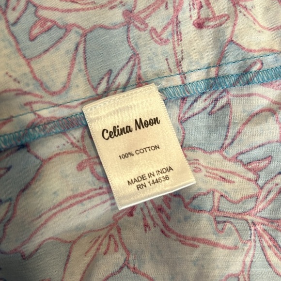 Celina Moon Multi Clover Tunic Dress Size XL - Picture 11 of 11